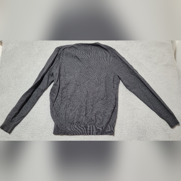 Nordstrom Men's Shop 100% Merino Wool Gray Long Sleeve Sweater Large - Picture 2 of 7